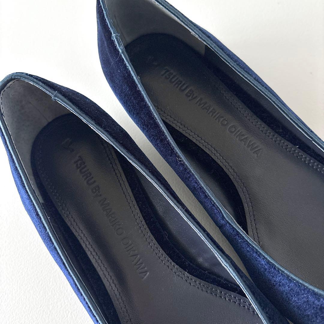 未使用　ツル By マリコオイカワ　ダブルリボン　フラットパンプス　37