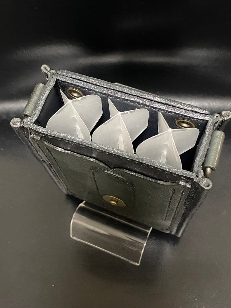 【レザーハンドメイド_全て手縫い】ドロップインダーツケースNo.63