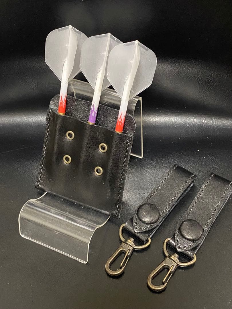 【レザーハンドメイド_全て手縫い】ドロップインダーツケースNo.63