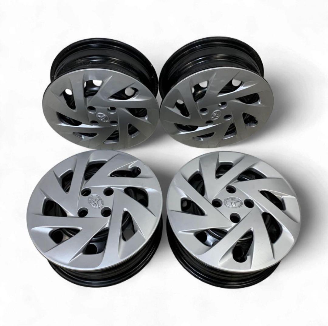 アルミホイール 4本トヨタ 純正 PCD100 4穴 ホイールキャップ付