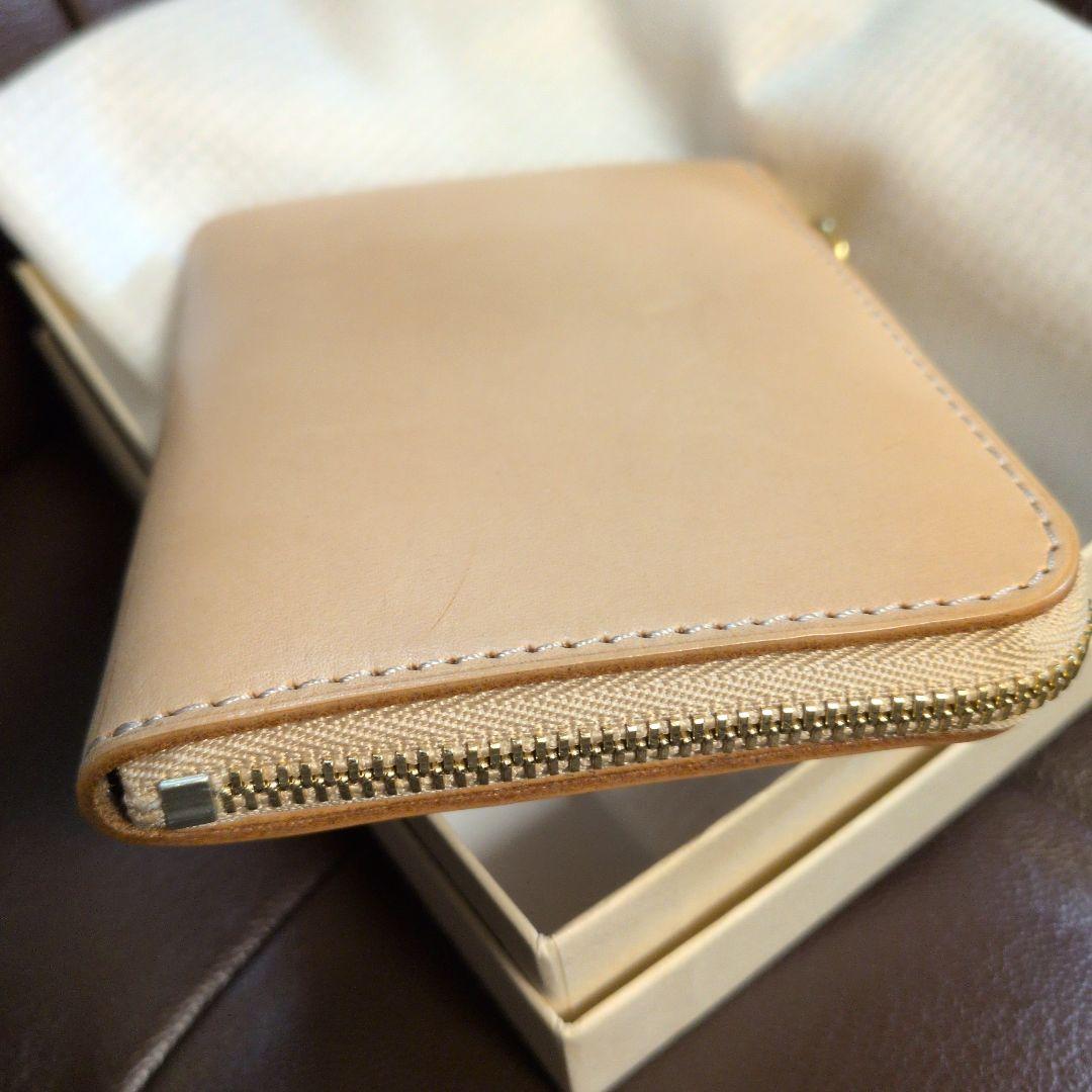 プレーンヌメ　TSUCHIYA KABAN 二つ折り財布 ベージュ