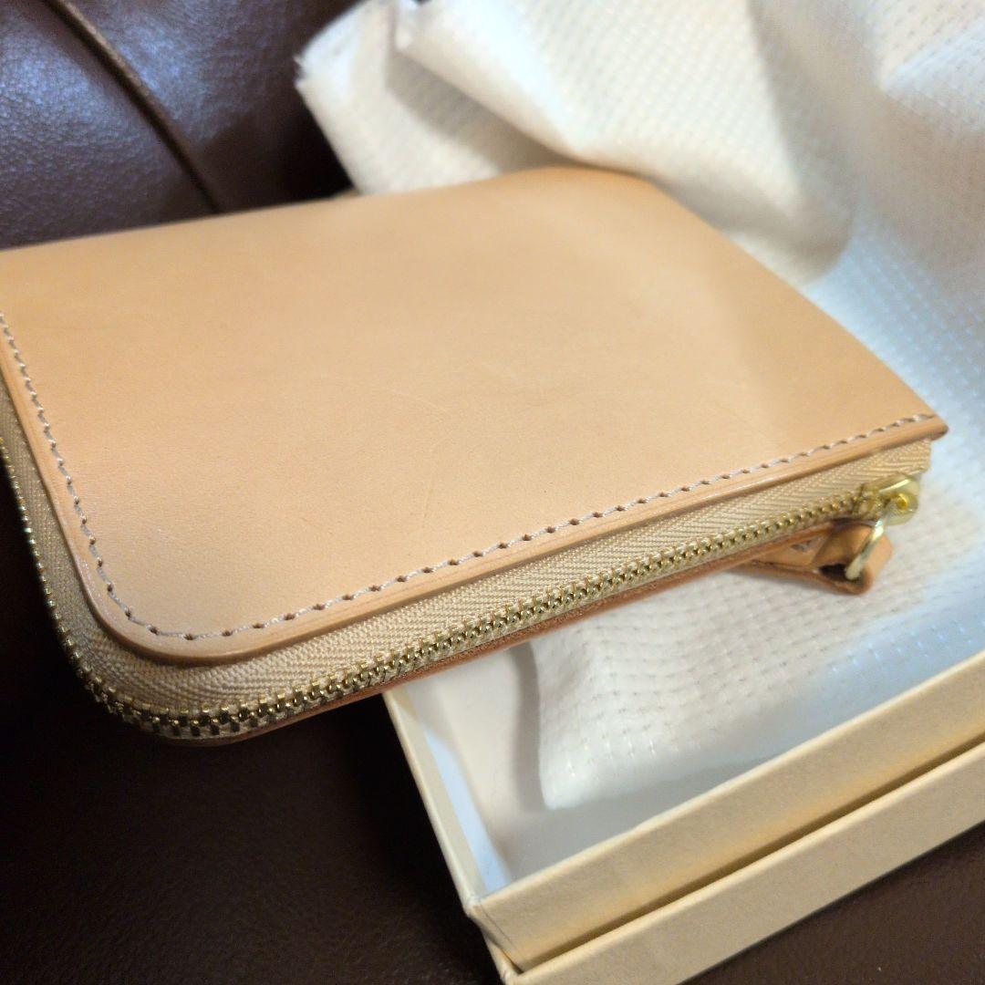 プレーンヌメ　TSUCHIYA KABAN 二つ折り財布 ベージュ