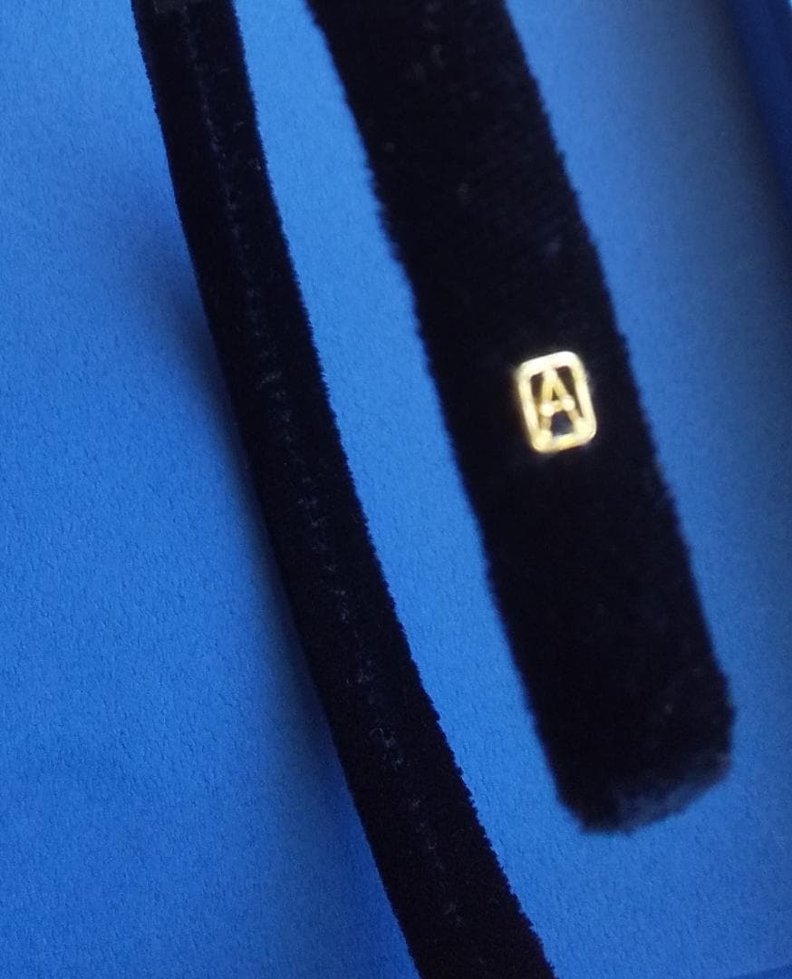 ALEXANDRES ベルベットカチューシャ幅1cm ネイビー