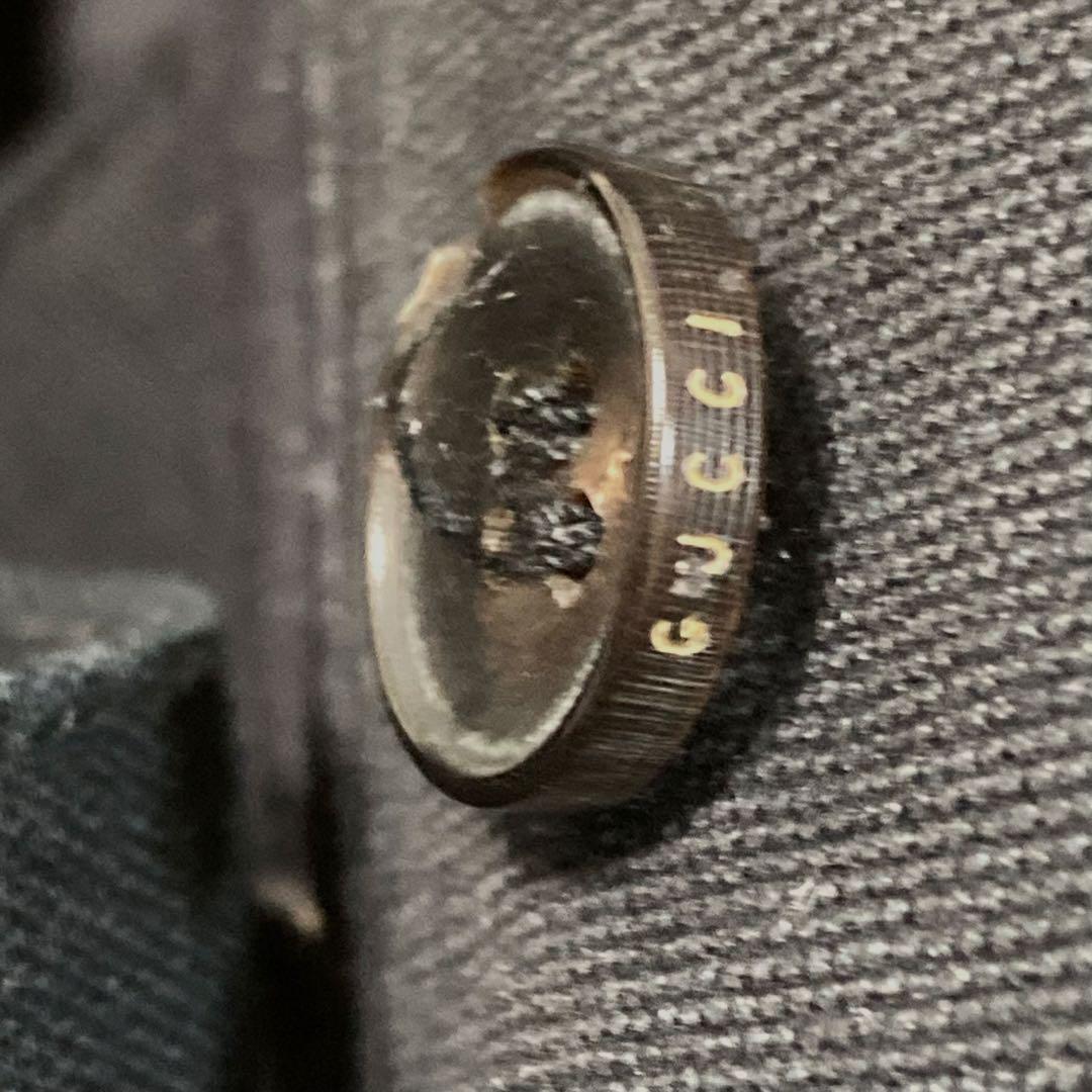 美品★グッチ♂ピュアコットンシェリーラインストレートパンツスラックス★黒