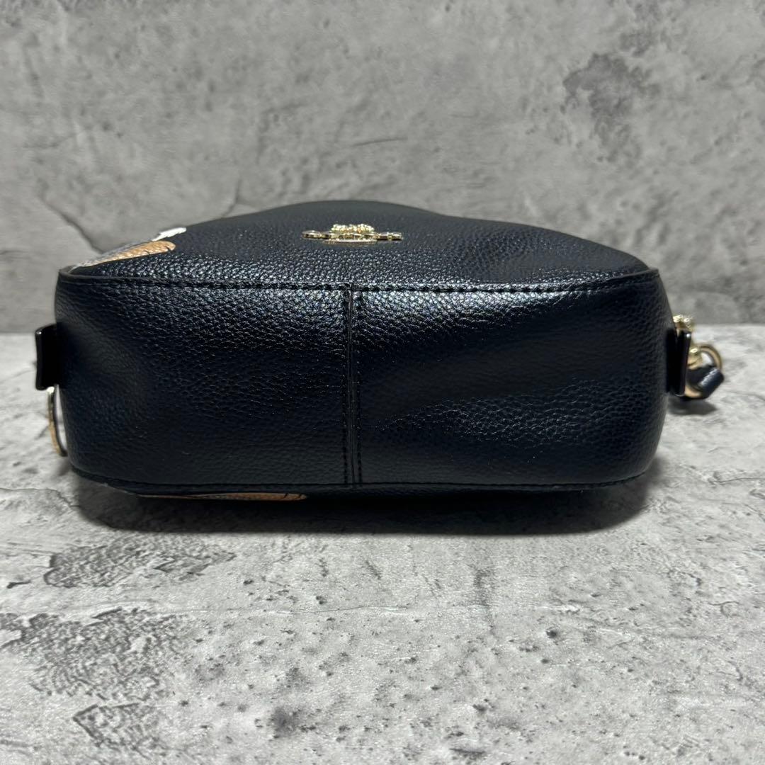 極美品✨️コーチ カメラバッグ ショルダー ディズニー とんすけ レザー 黒