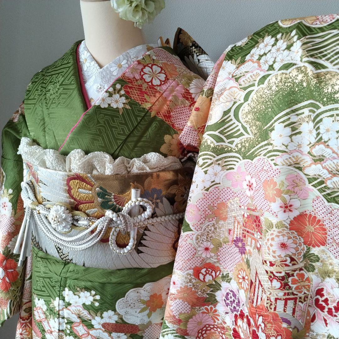 442.凛と可愛い！振袖7点セット　正絹　フルセット　成人式