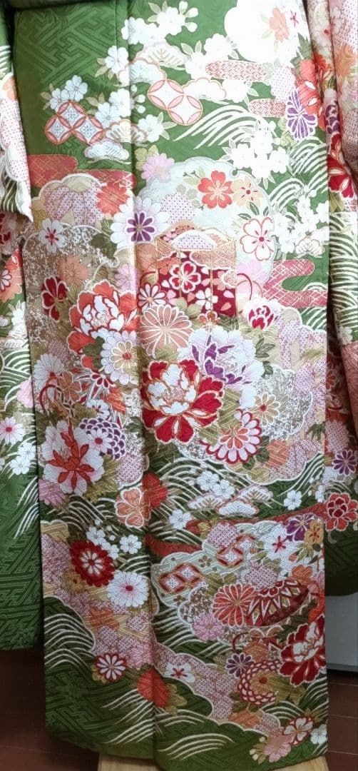 442.凛と可愛い！振袖7点セット　正絹　フルセット　成人式