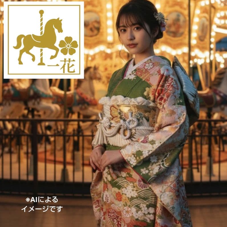 442.凛と可愛い！振袖7点セット　正絹　フルセット　成人式