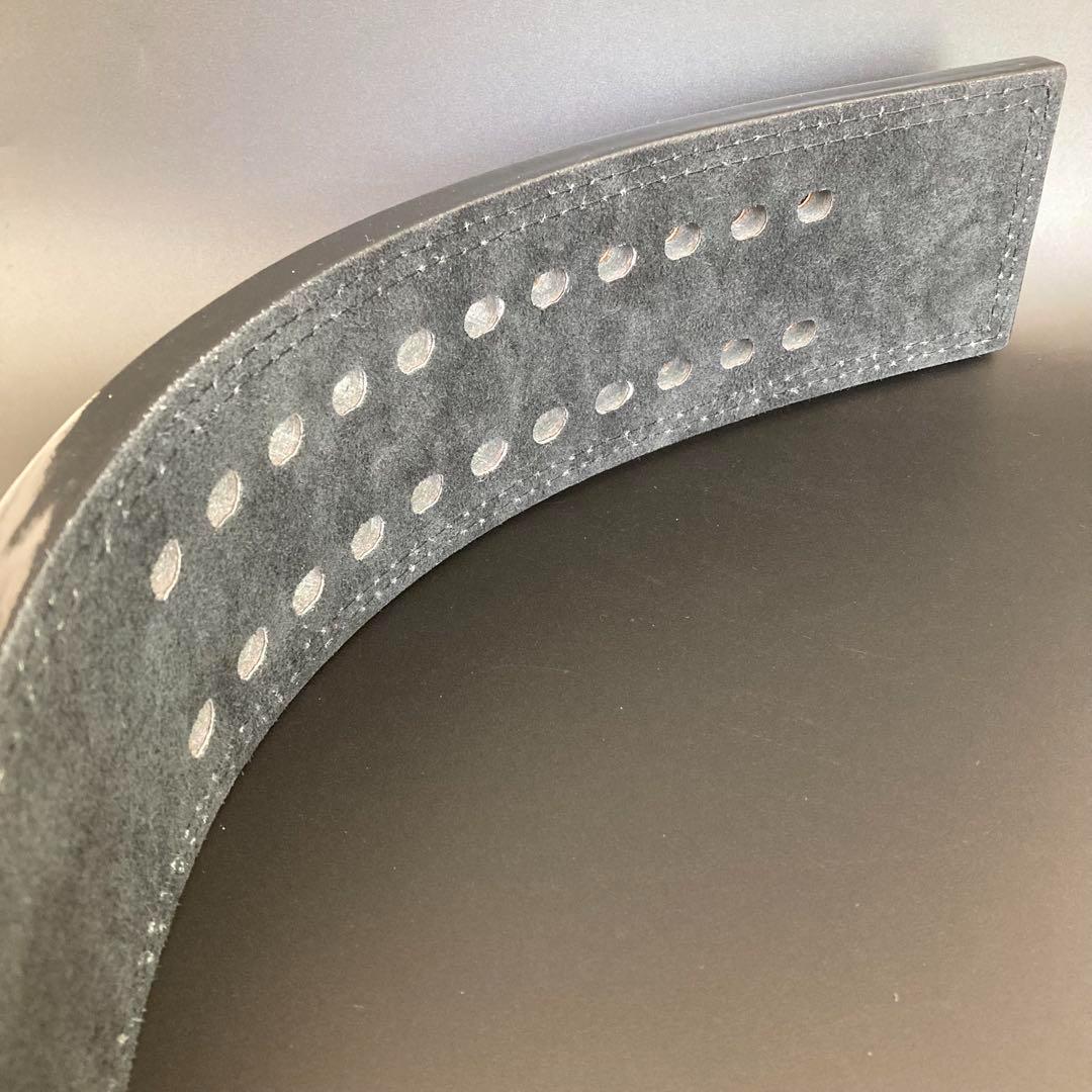 パワーリフティングベルト レバーアクション Mサイズ 本革 茶×マット銀 可変式