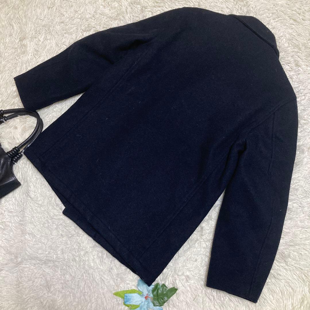 極美品　ジェイプレス　メルトンピーコート　ネイビー　インナーキルティング　L