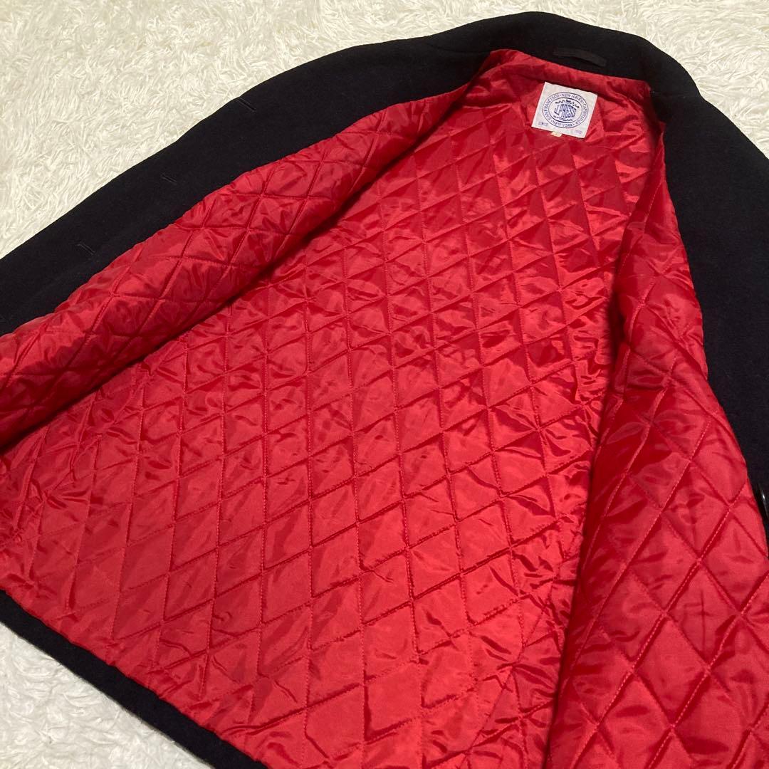 極美品　ジェイプレス　メルトンピーコート　ネイビー　インナーキルティング　L