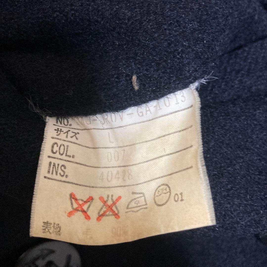 極美品　ジェイプレス　メルトンピーコート　ネイビー　インナーキルティング　L