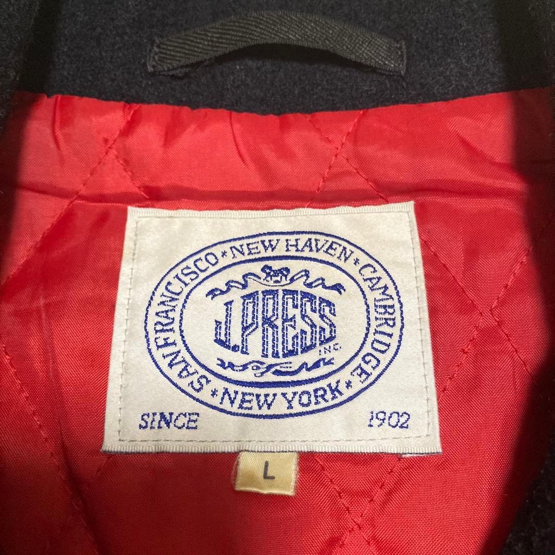 極美品　ジェイプレス　メルトンピーコート　ネイビー　インナーキルティング　L