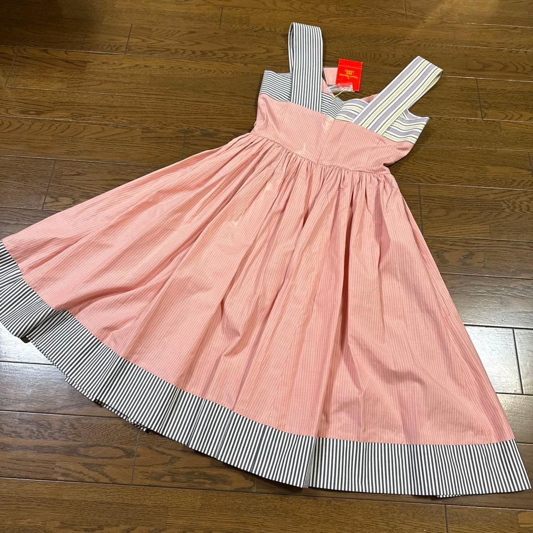 ヴィヴィアンウエストウッド　ワンピース　ドレス　ピンク　ストライプ　タグつき