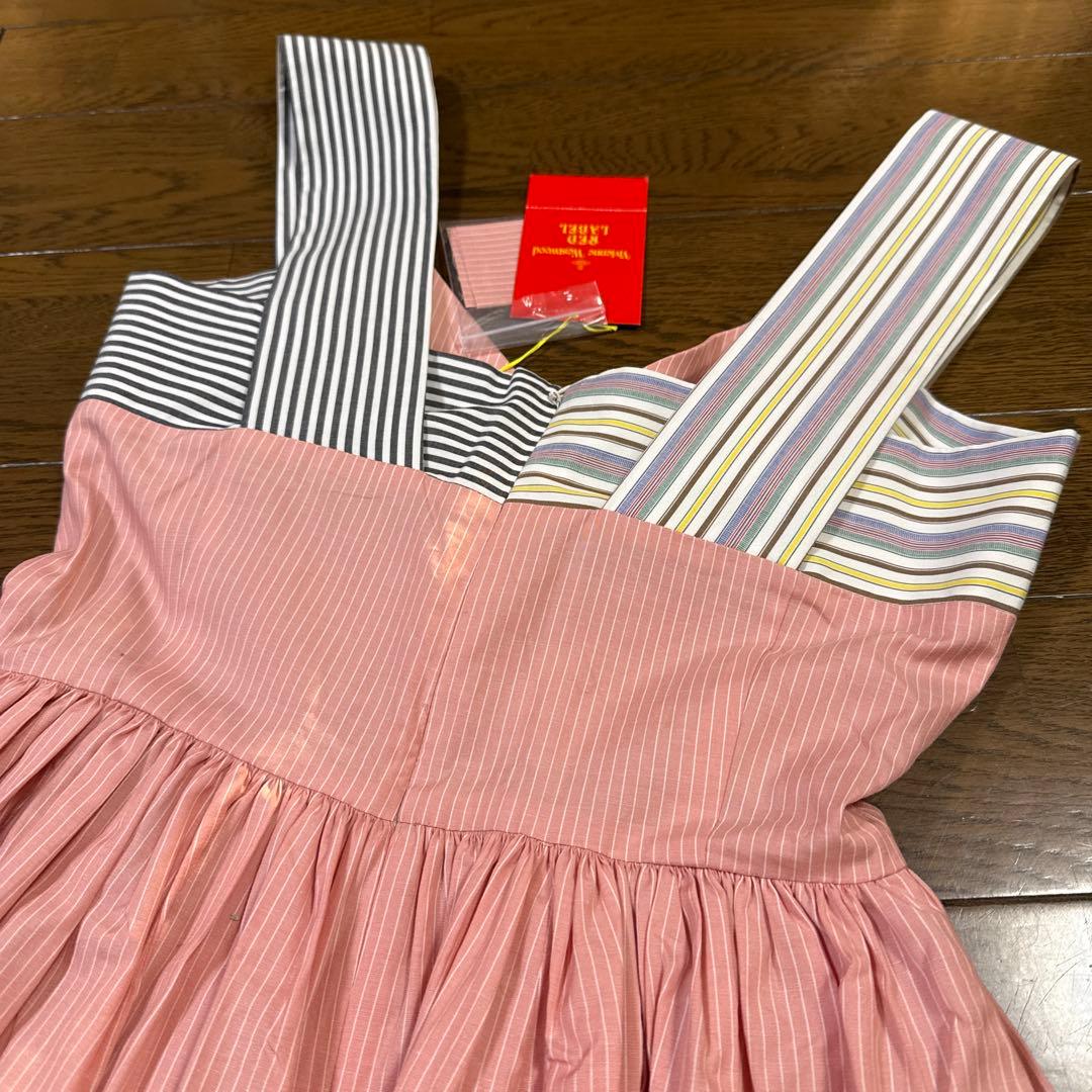 ヴィヴィアンウエストウッド　ワンピース　ドレス　ピンク　ストライプ　タグつき