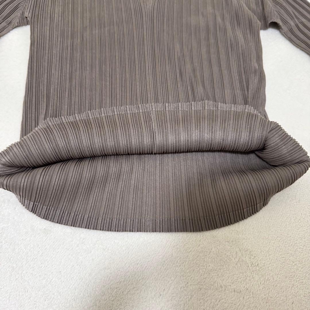 極美品✨PLEATS PLEASE プリーツ　Vネック　ブラウン　トップス