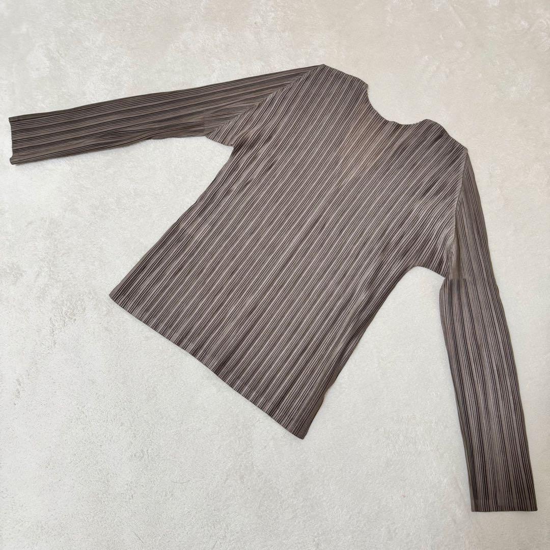 極美品✨PLEATS PLEASE プリーツ　Vネック　ブラウン　トップス