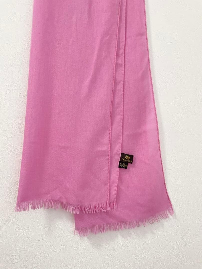 Loro piana ロロピアーナ カシミヤ シルク ストール ピンク フリンジ
