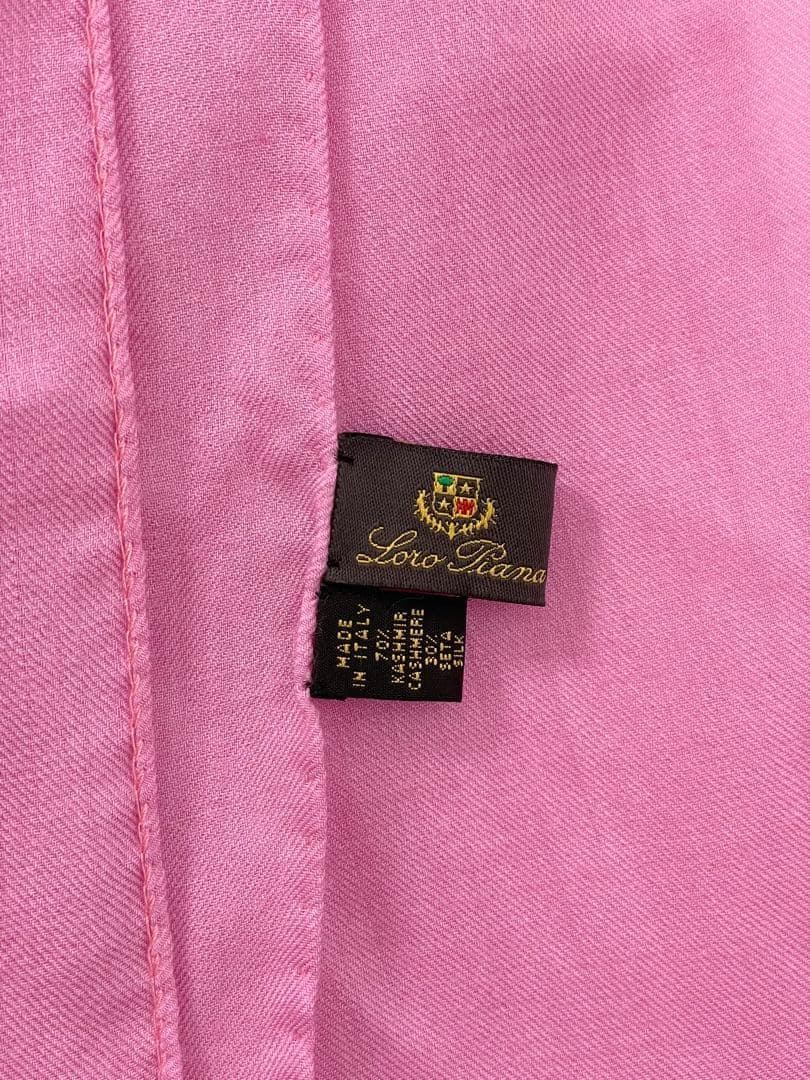 Loro piana ロロピアーナ カシミヤ シルク ストール ピンク フリンジ