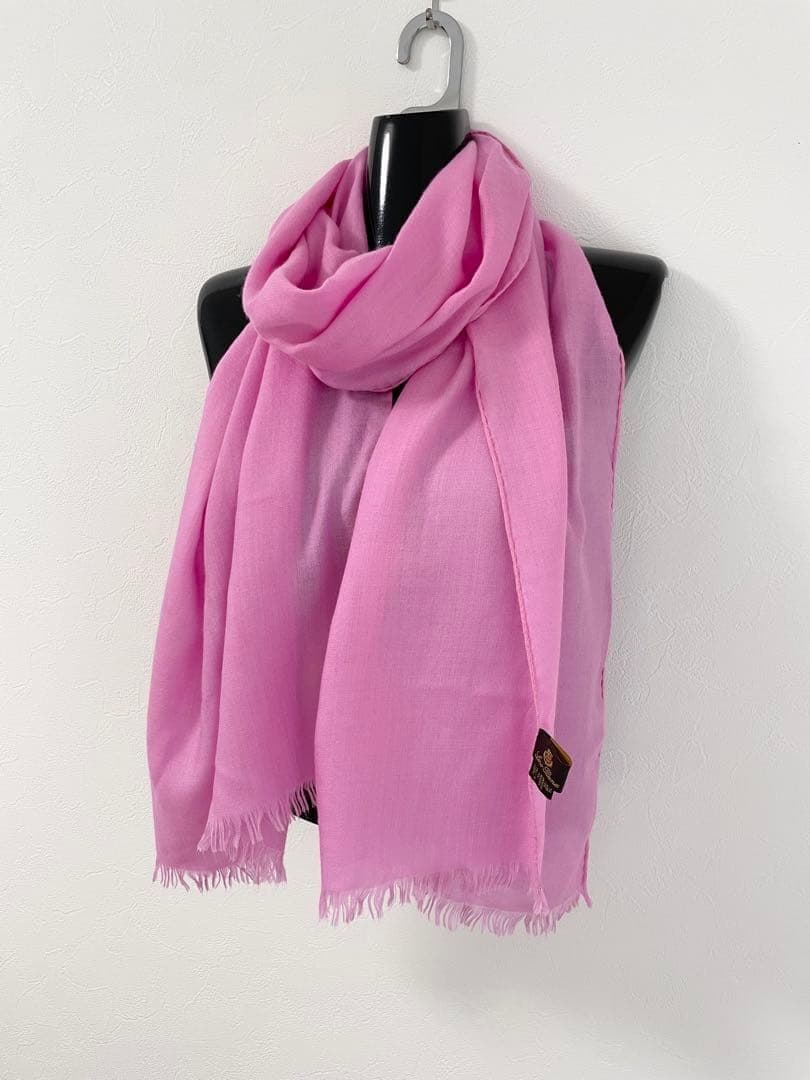 Loro piana ロロピアーナ カシミヤ シルク ストール ピンク フリンジ