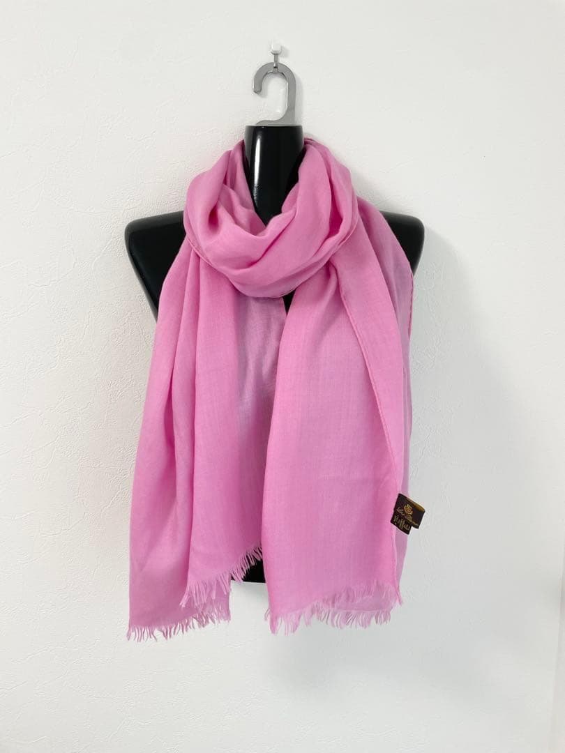 Loro piana ロロピアーナ カシミヤ シルク ストール ピンク フリンジ