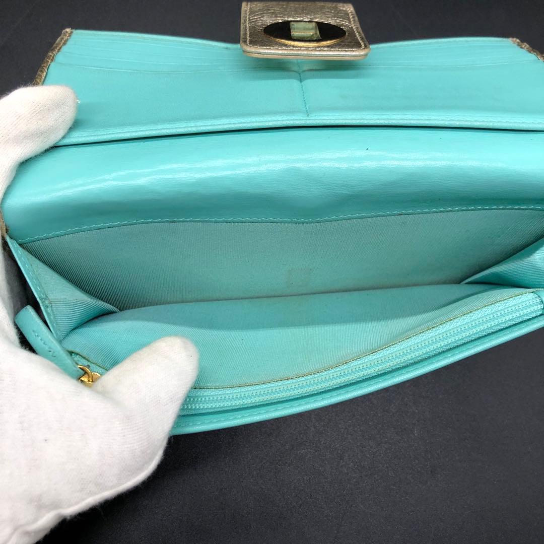 TIFFANY&Co. ティファニー 長財布 二つ折り レザー ゴールド