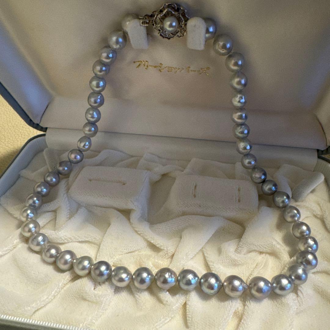 アコヤパール　ネックレス　8-8.5mm シルバーブルー系　本真珠