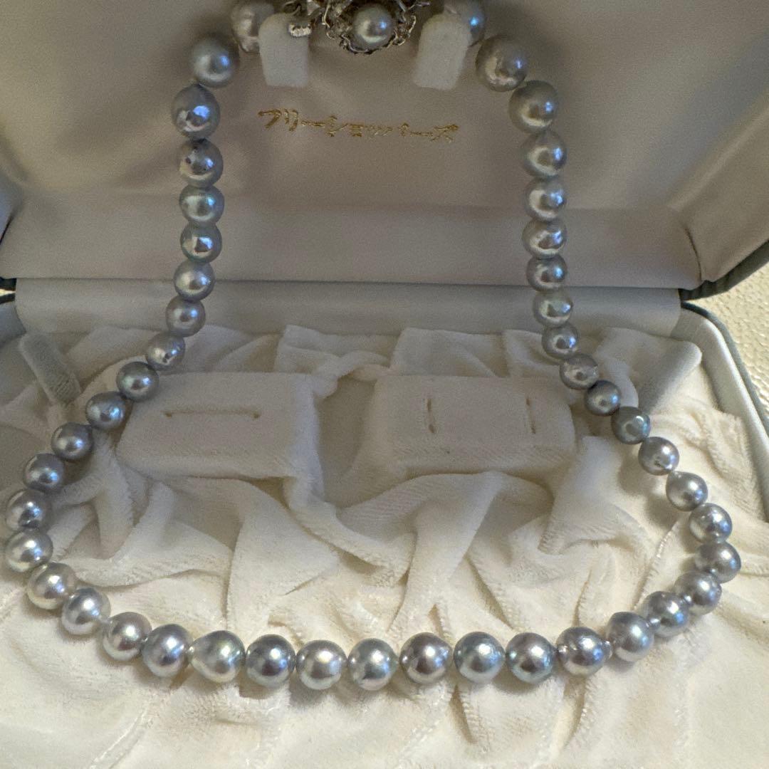 アコヤパール　ネックレス　8-8.5mm シルバーブルー系　本真珠