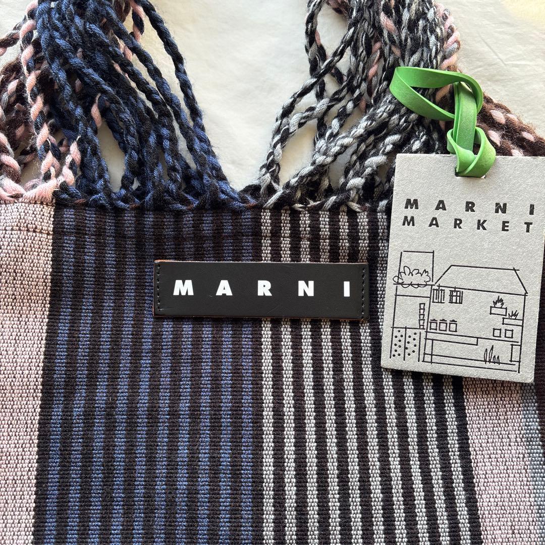 MARNIストライプハンモックバッグ