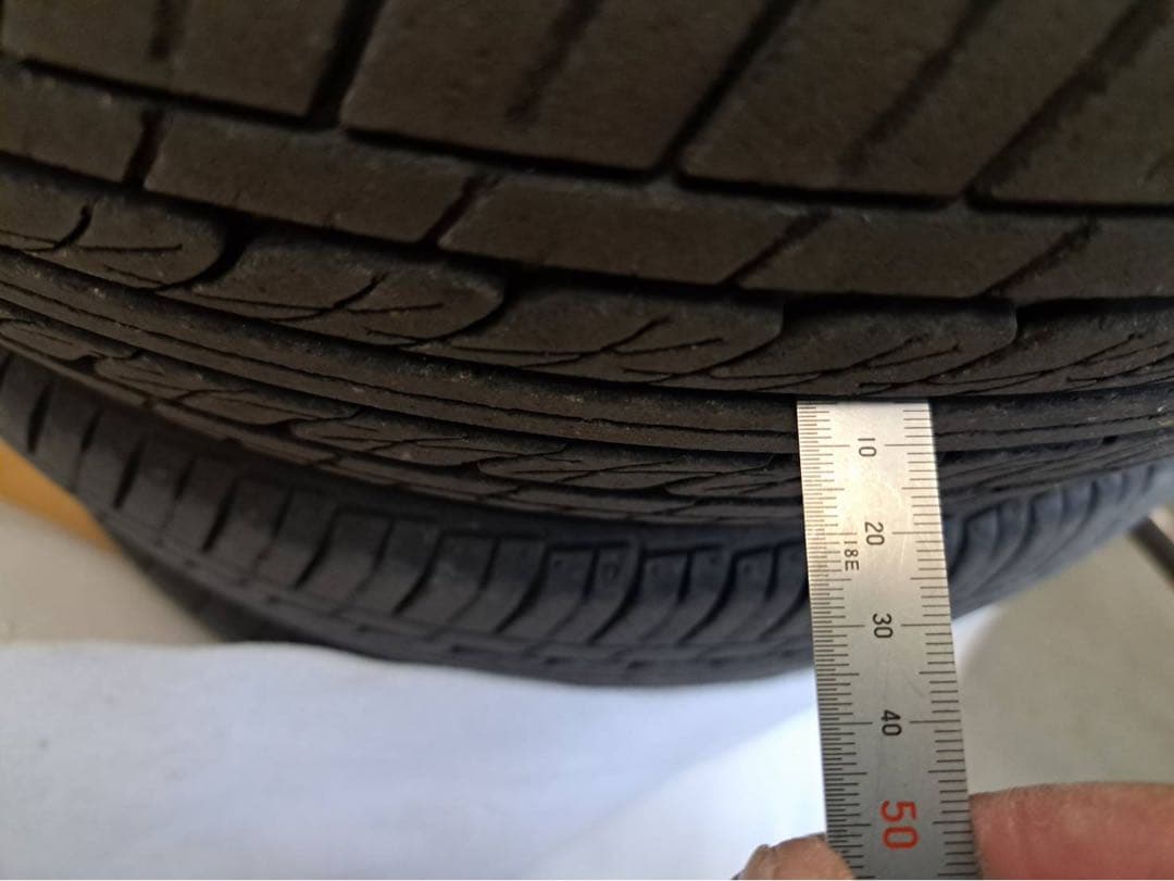 す*る様 14インチタイヤホイール中古美品155/65/14ホワイトリボン