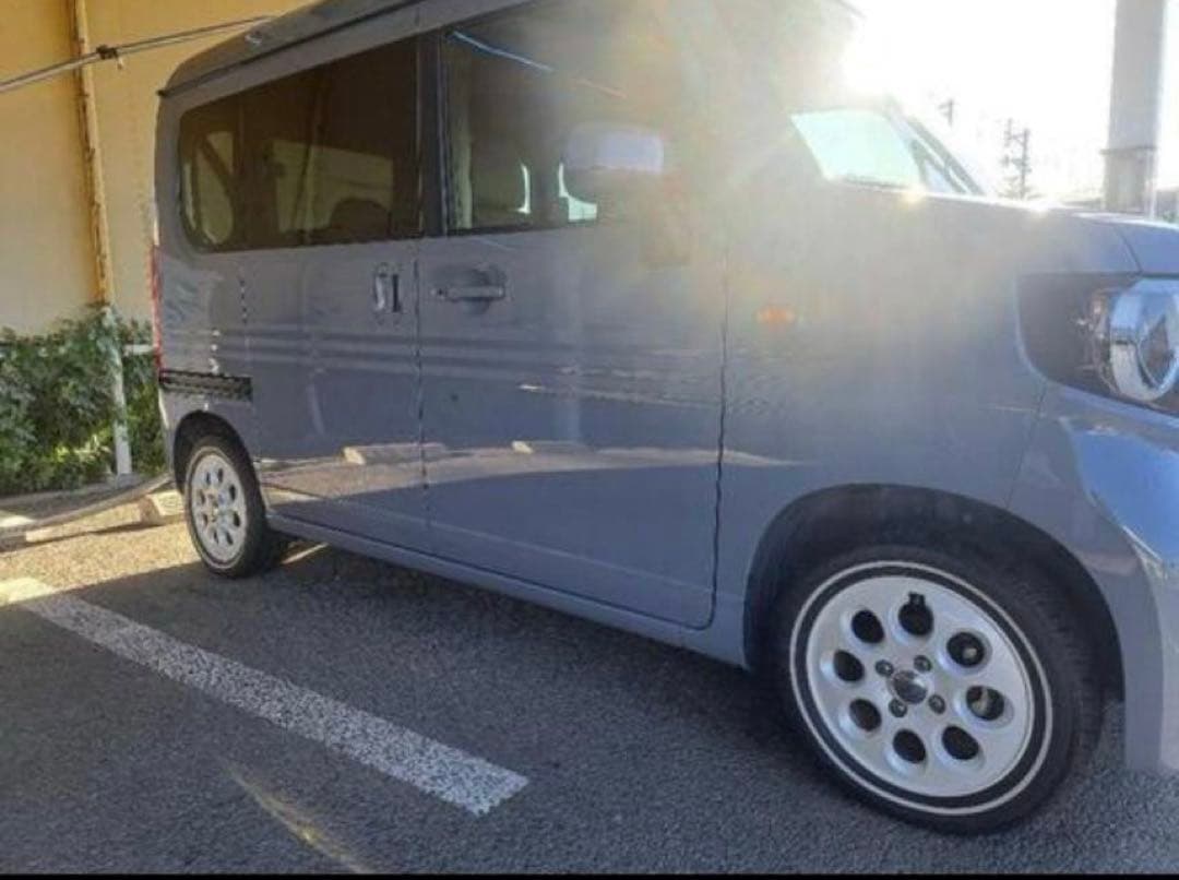 す*る様 14インチタイヤホイール中古美品155/65/14ホワイトリボン