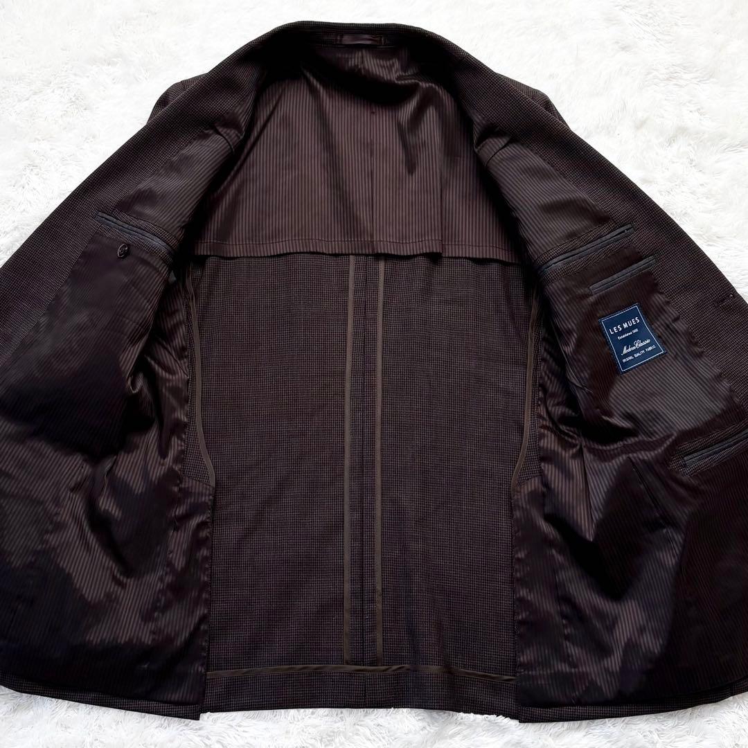 【極美品】レミュー 3ピース スーツ セットアップ 千鳥格子 ブラウン Lサイズ