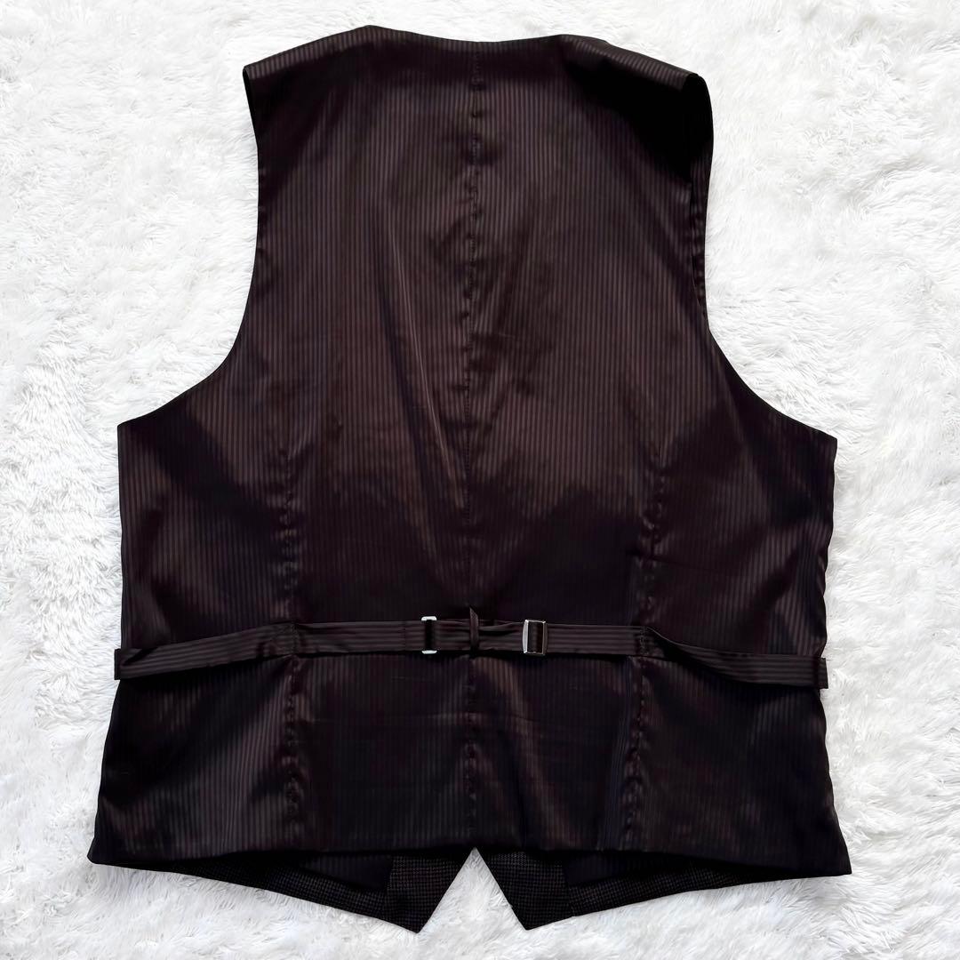 【極美品】レミュー 3ピース スーツ セットアップ 千鳥格子 ブラウン Lサイズ