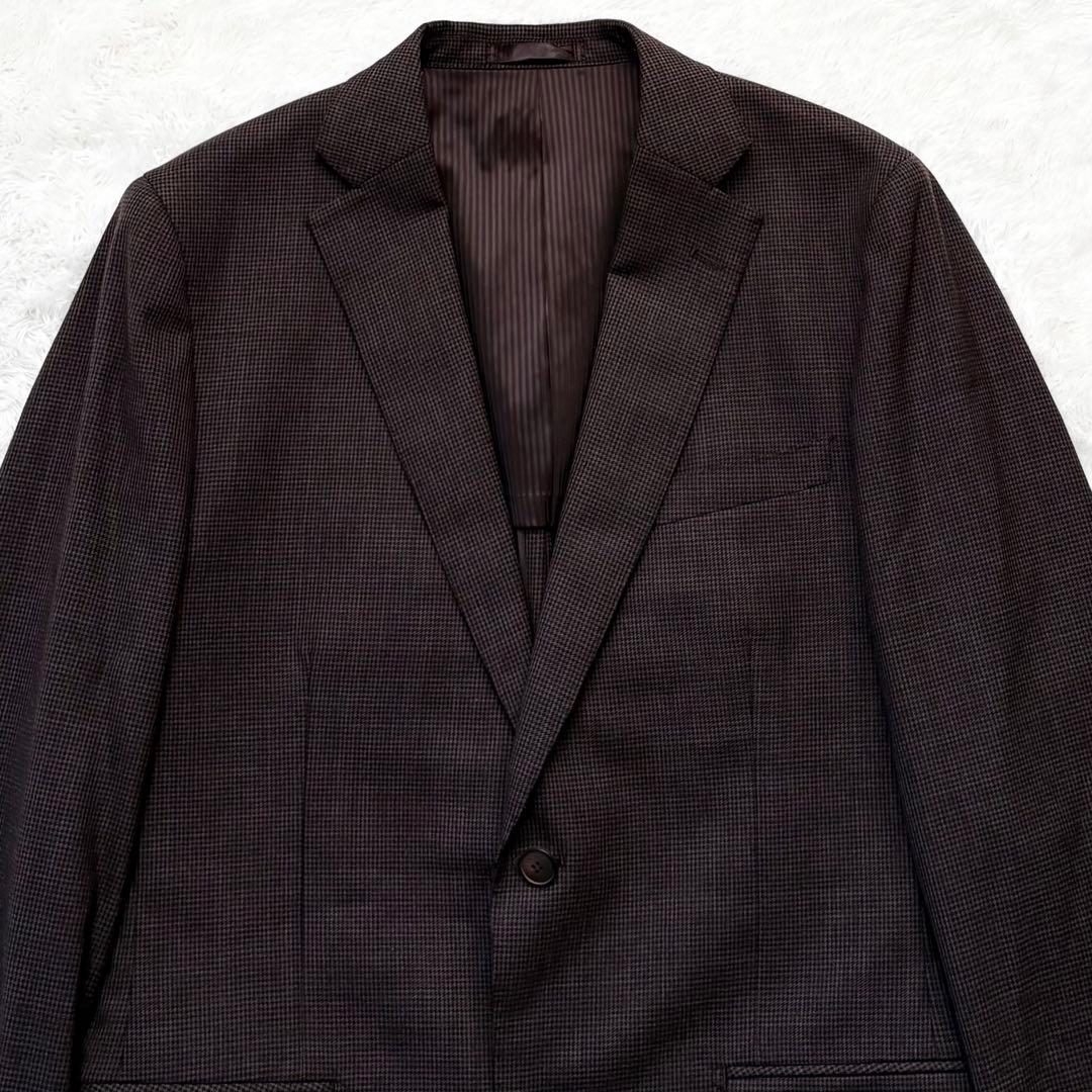 【極美品】レミュー 3ピース スーツ セットアップ 千鳥格子 ブラウン Lサイズ