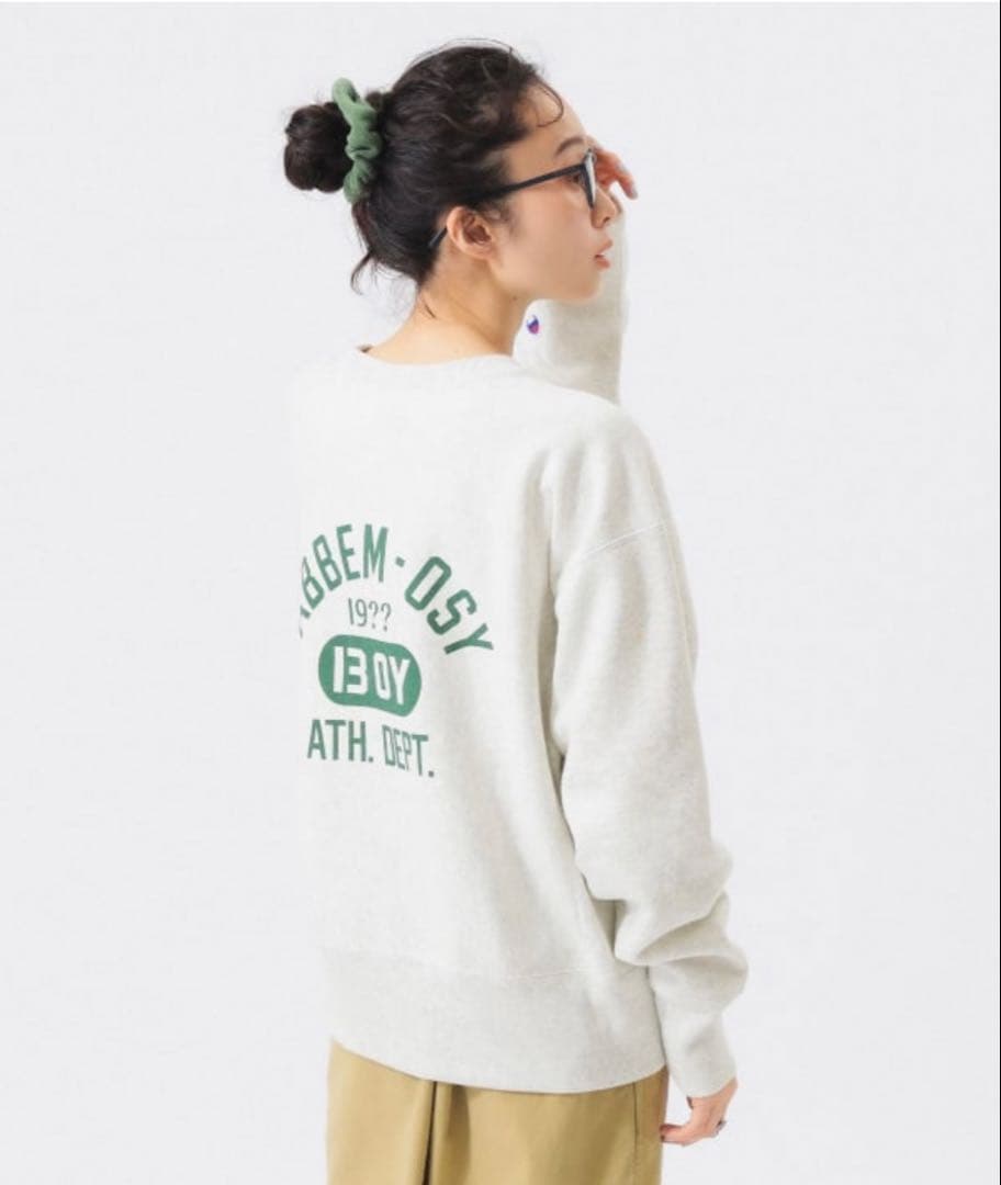 BEAMS BOY 【別注】Champion / バックプリント リバースウィー