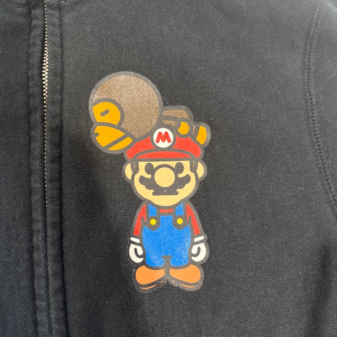 BAPE Nintendo マリオ マイロ フルジップパーカー xs ブラック