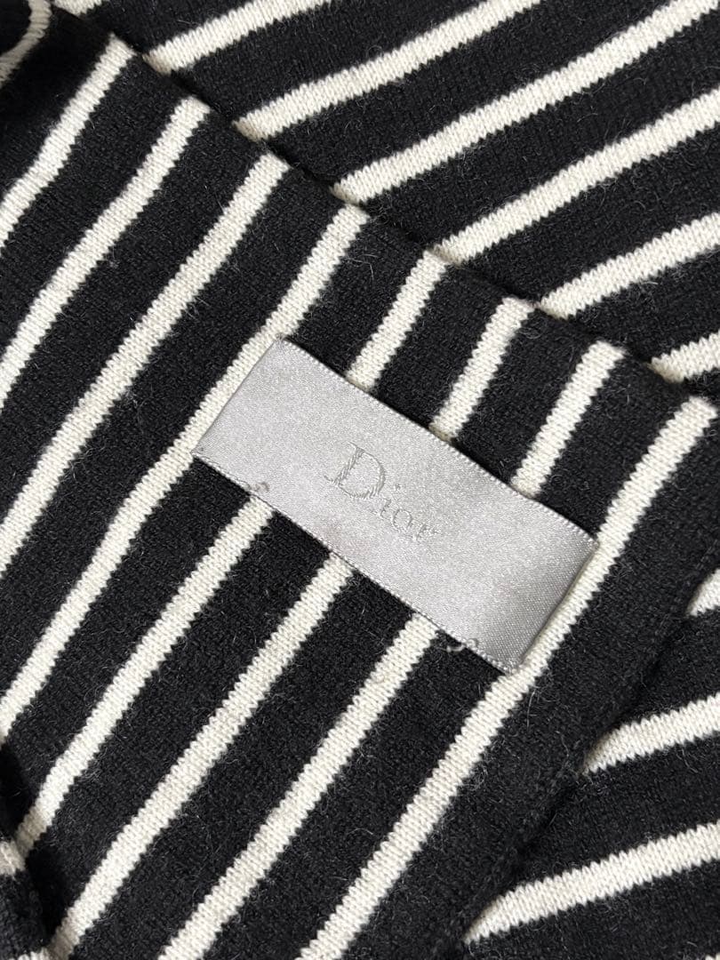 Dior Hommeマフラー　bee 白黒ボーダー