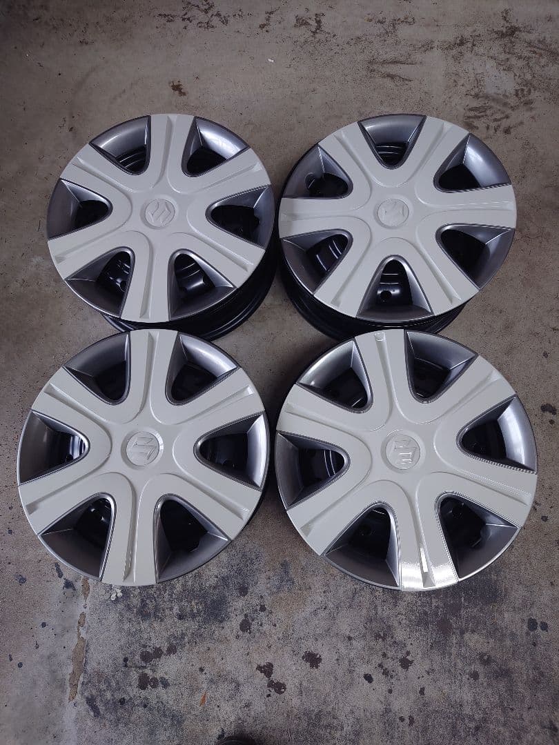 スズキ　14インチ 　鉄ホイール ホイールカバーセット　スペーシア　新車外し