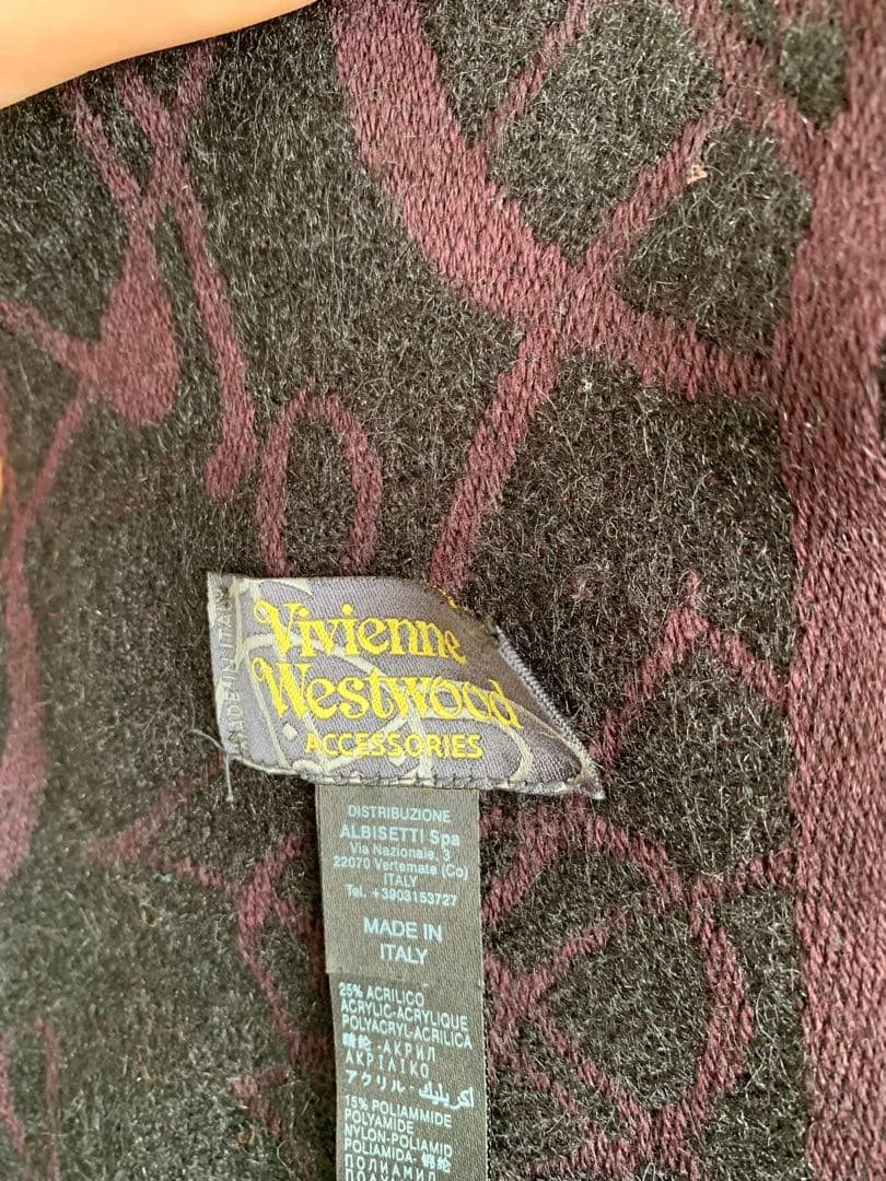 Vivienne Westwood マフラー 黒とワインレッド