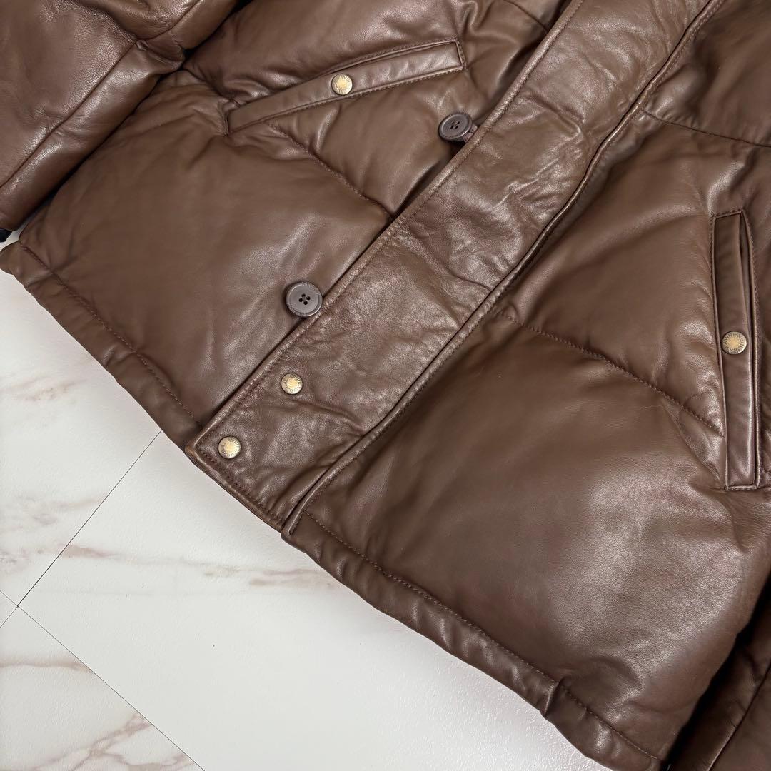 美品◆AVIREX N-2B レザージャケット ダウン 2XL ブラウン ファー