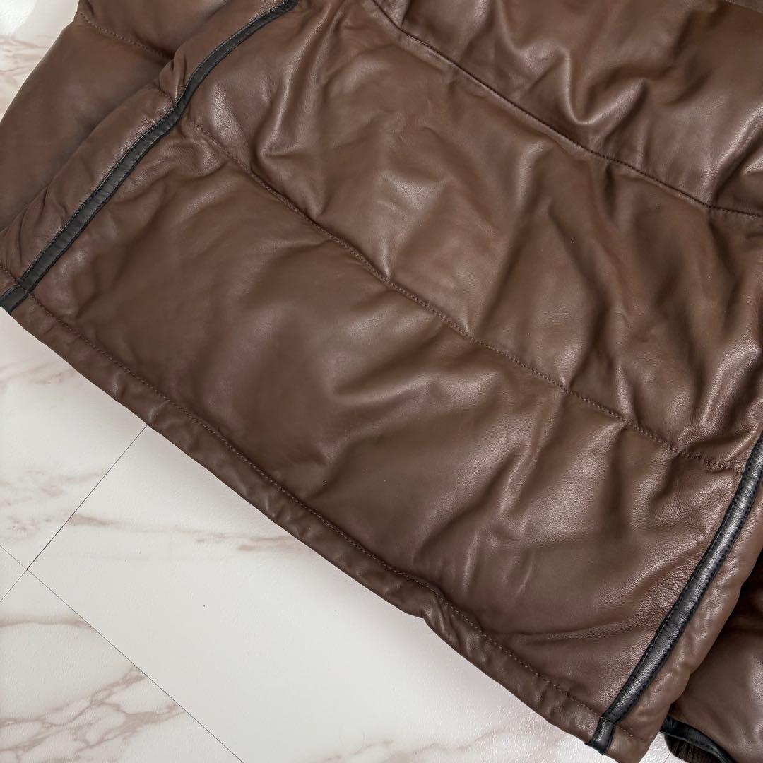 美品◆AVIREX N-2B レザージャケット ダウン 2XL ブラウン ファー