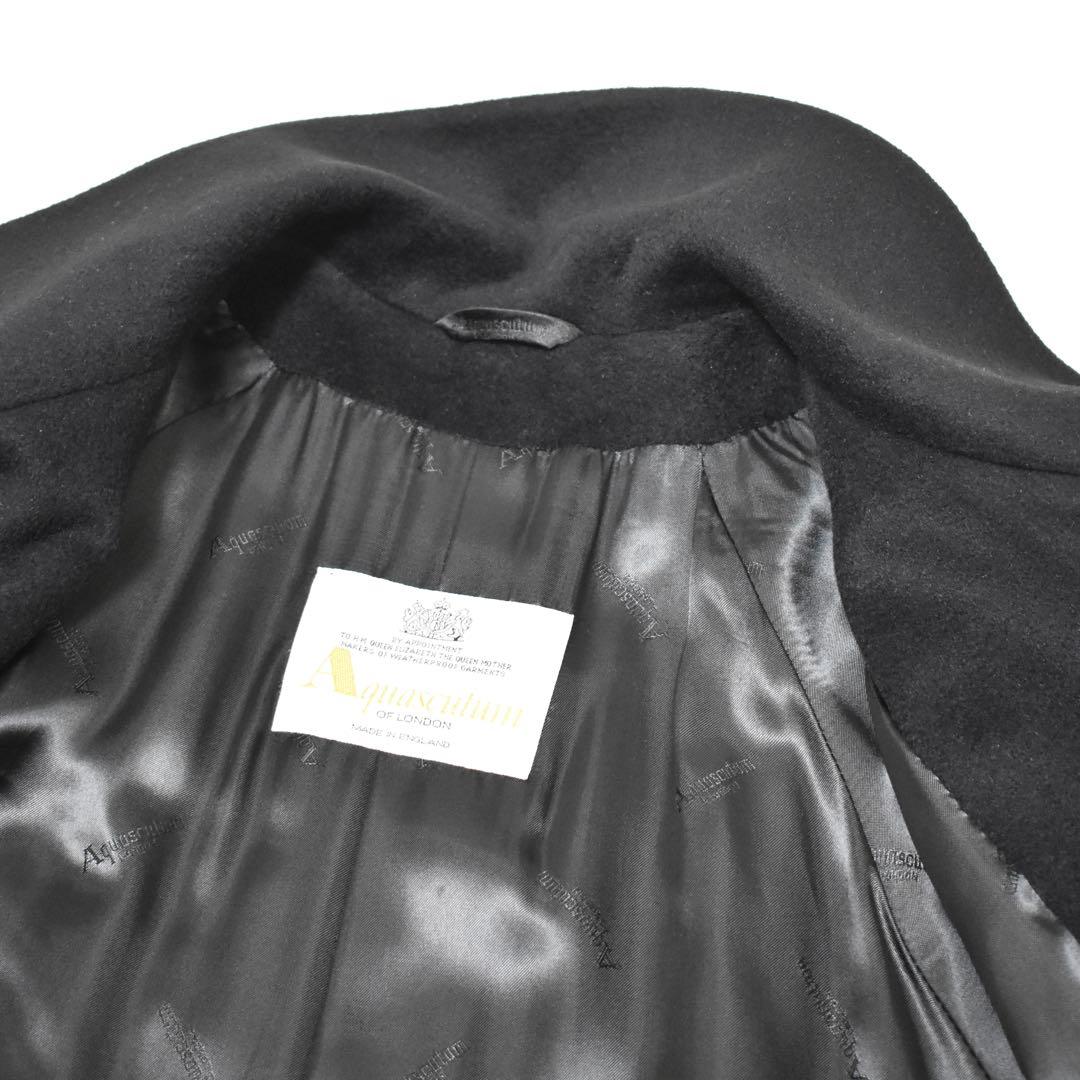 極美品✨Aquascutum ステンカラー ロングコート　Aライン　裏地ロゴ総柄
