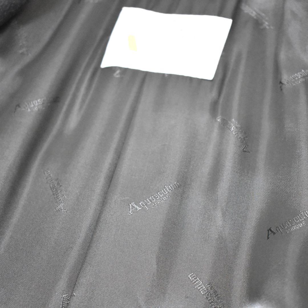 極美品✨Aquascutum ステンカラー ロングコート　Aライン　裏地ロゴ総柄