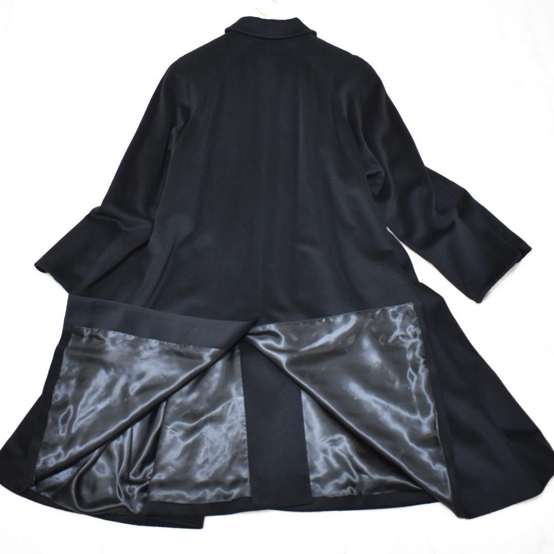 極美品✨Aquascutum ステンカラー ロングコート　Aライン　裏地ロゴ総柄