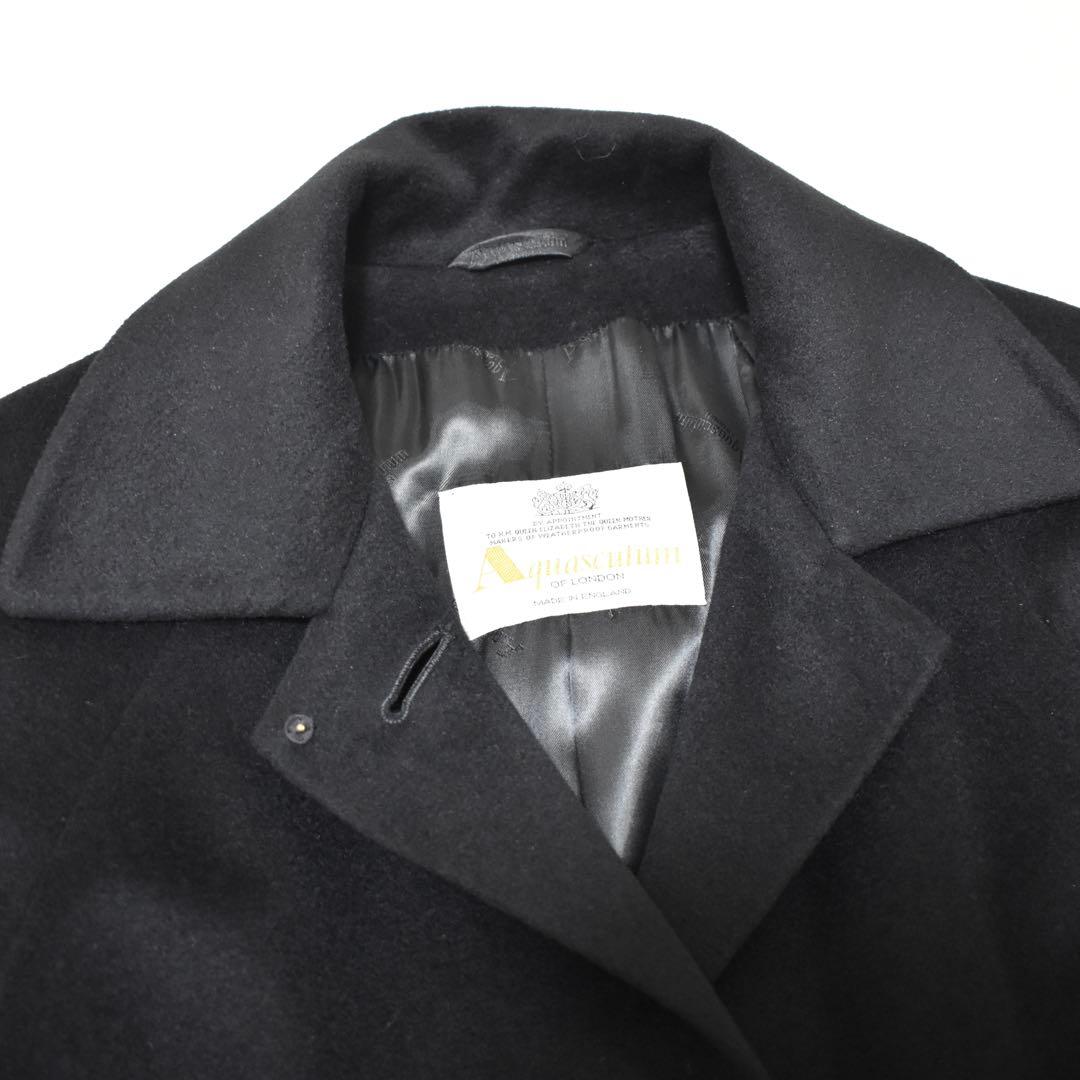極美品✨Aquascutum ステンカラー ロングコート　Aライン　裏地ロゴ総柄