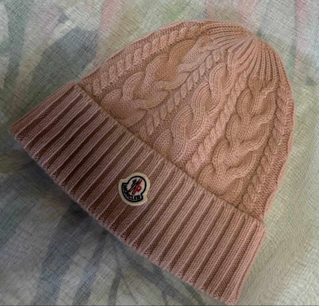 最終価格 モンクレール MONCLER ニットキャップ ニット帽 ピンク
