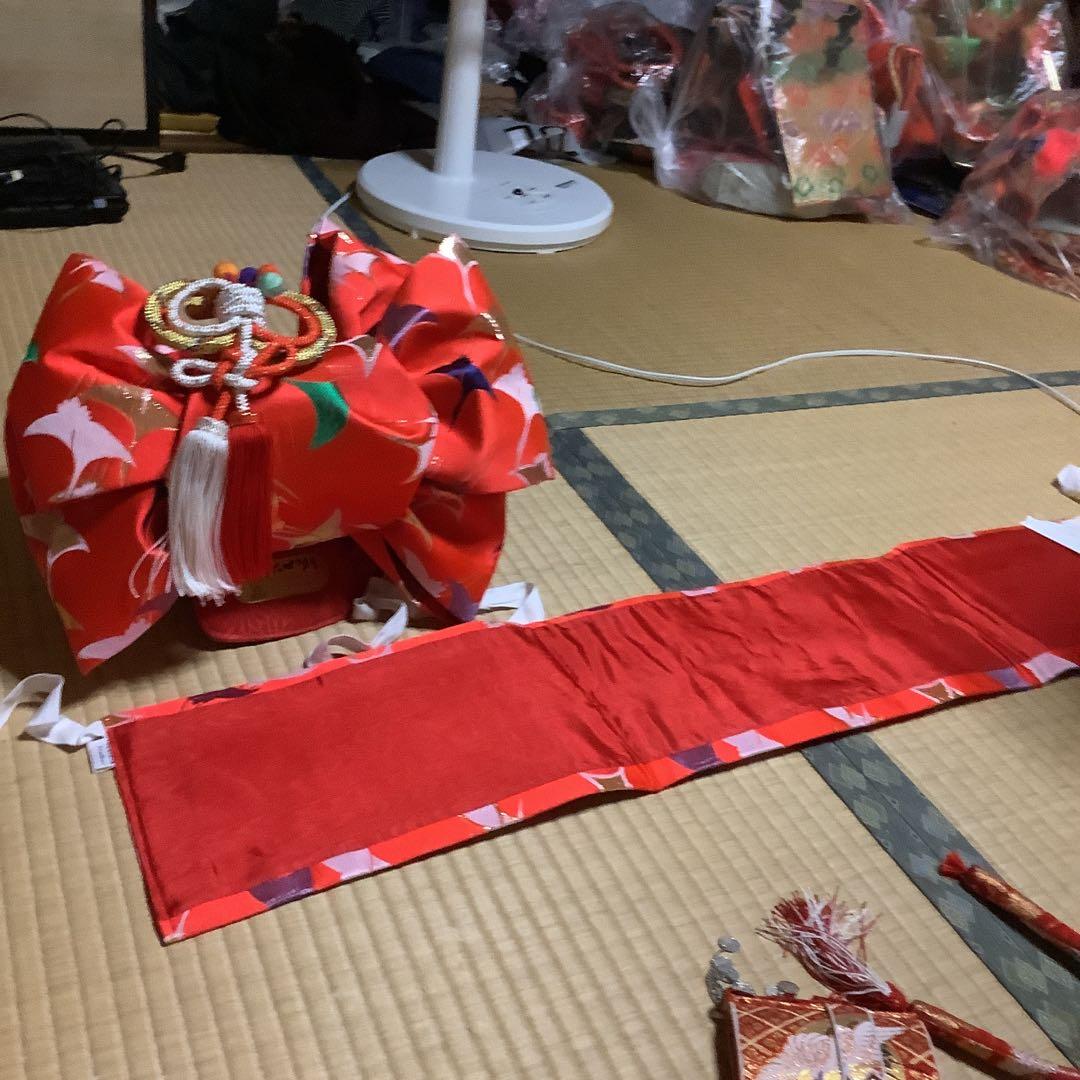 七五三7歳　フルセット　帯幅18センチ　草履21センチ　鶴舞う縁起のいいセット