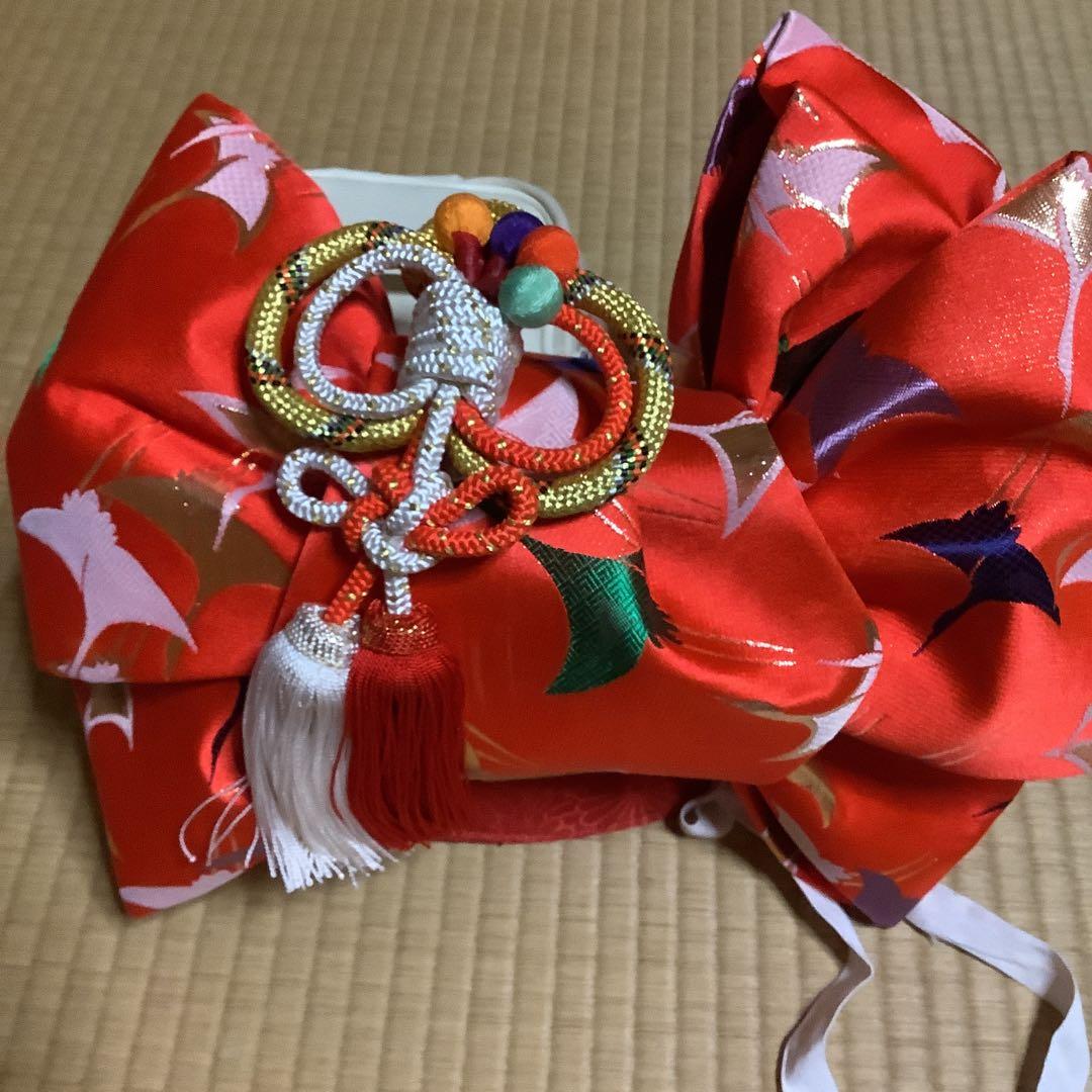 七五三7歳　フルセット　帯幅18センチ　草履21センチ　鶴舞う縁起のいいセット