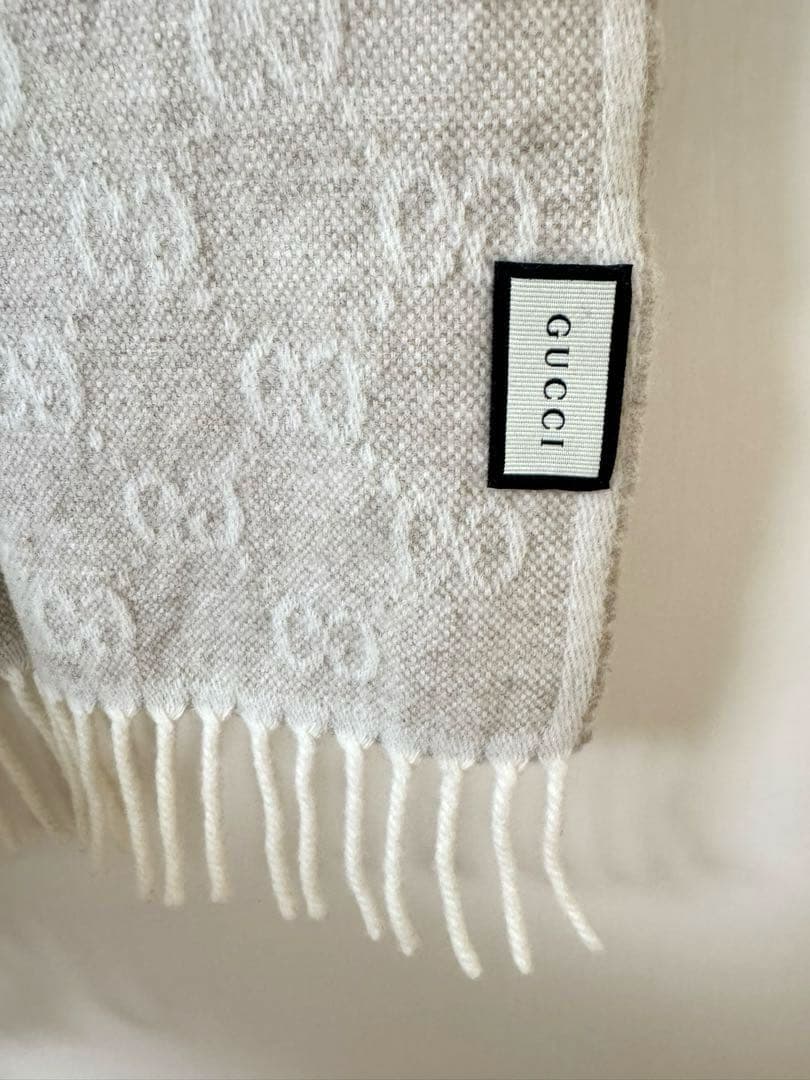 本物です 【極美品】GUCCI アルパカ ウールマフラー ベージュ