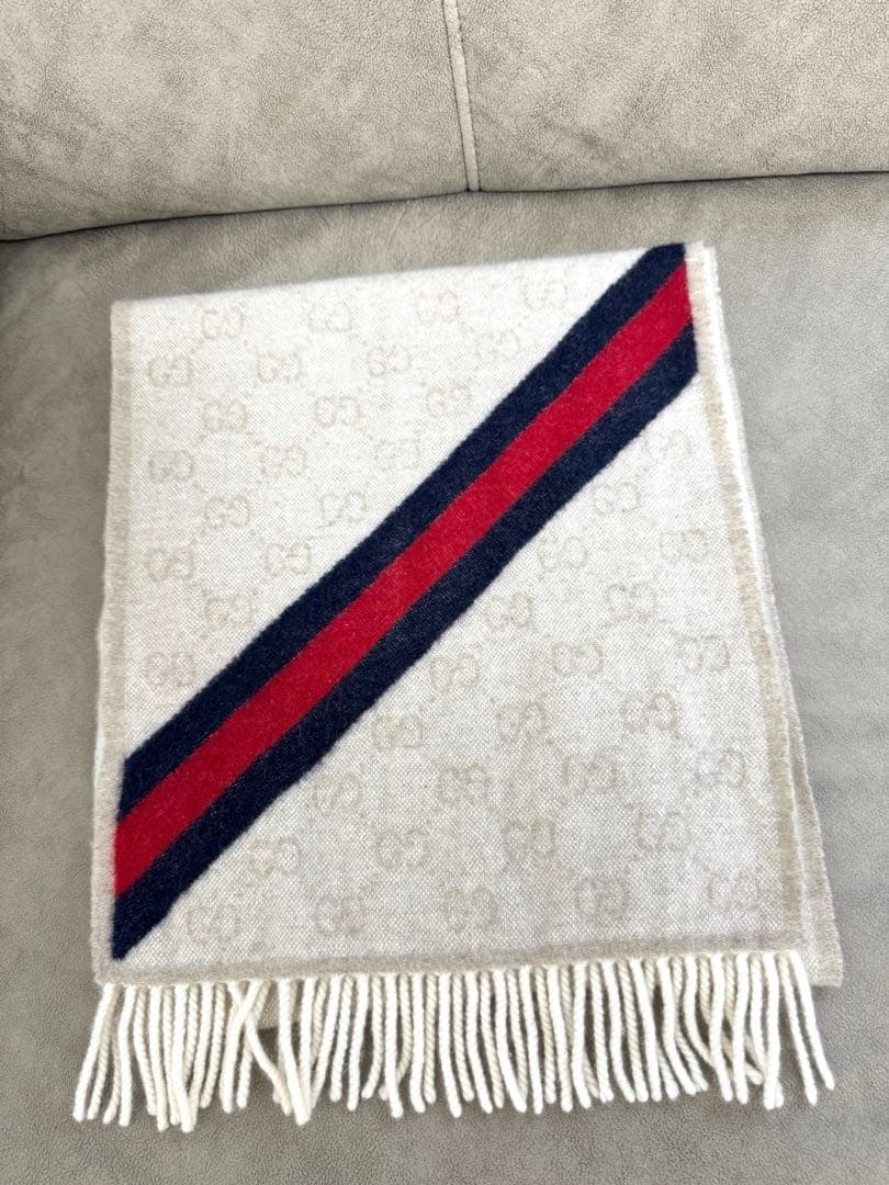 本物です 【極美品】GUCCI アルパカ ウールマフラー ベージュ